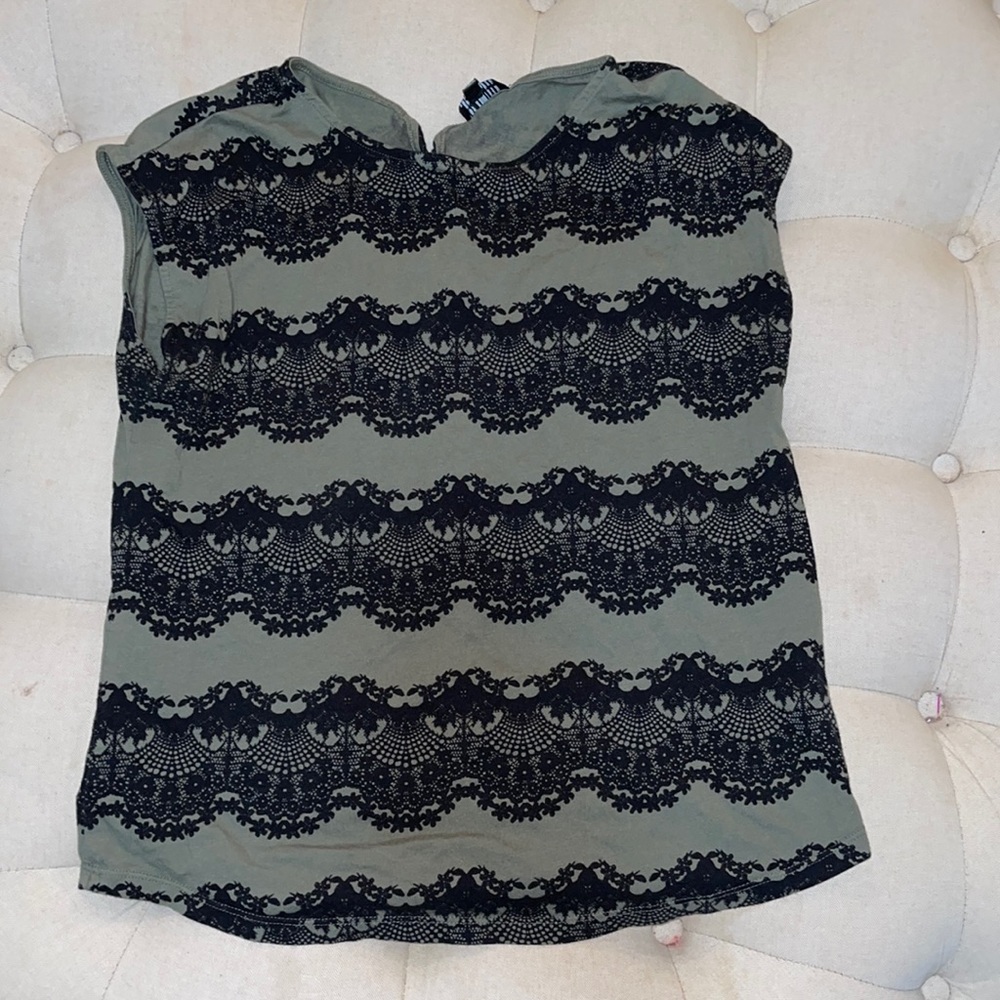 The Limited army green and black top